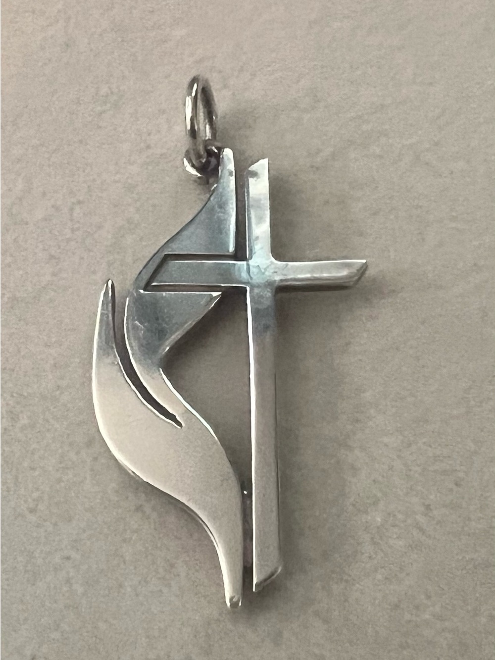 James Avery Retired United Methodist Cross & Flame Sterling Silver Charm Pendant - Picture 5 of 5
